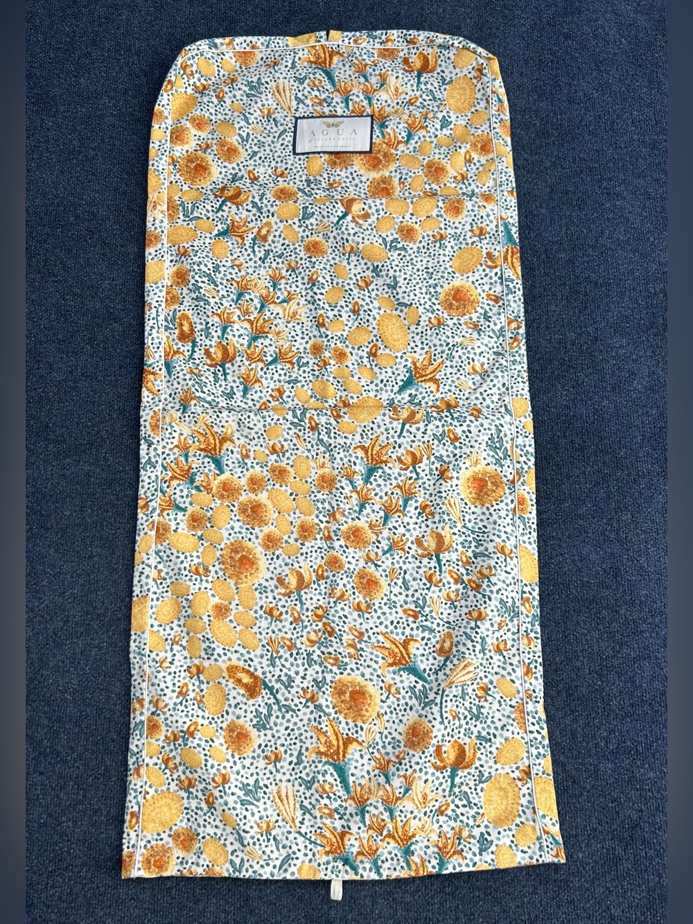 Agua by Agua Bendita Yellow Floral Garment Bag Cover 20.5” x 46”